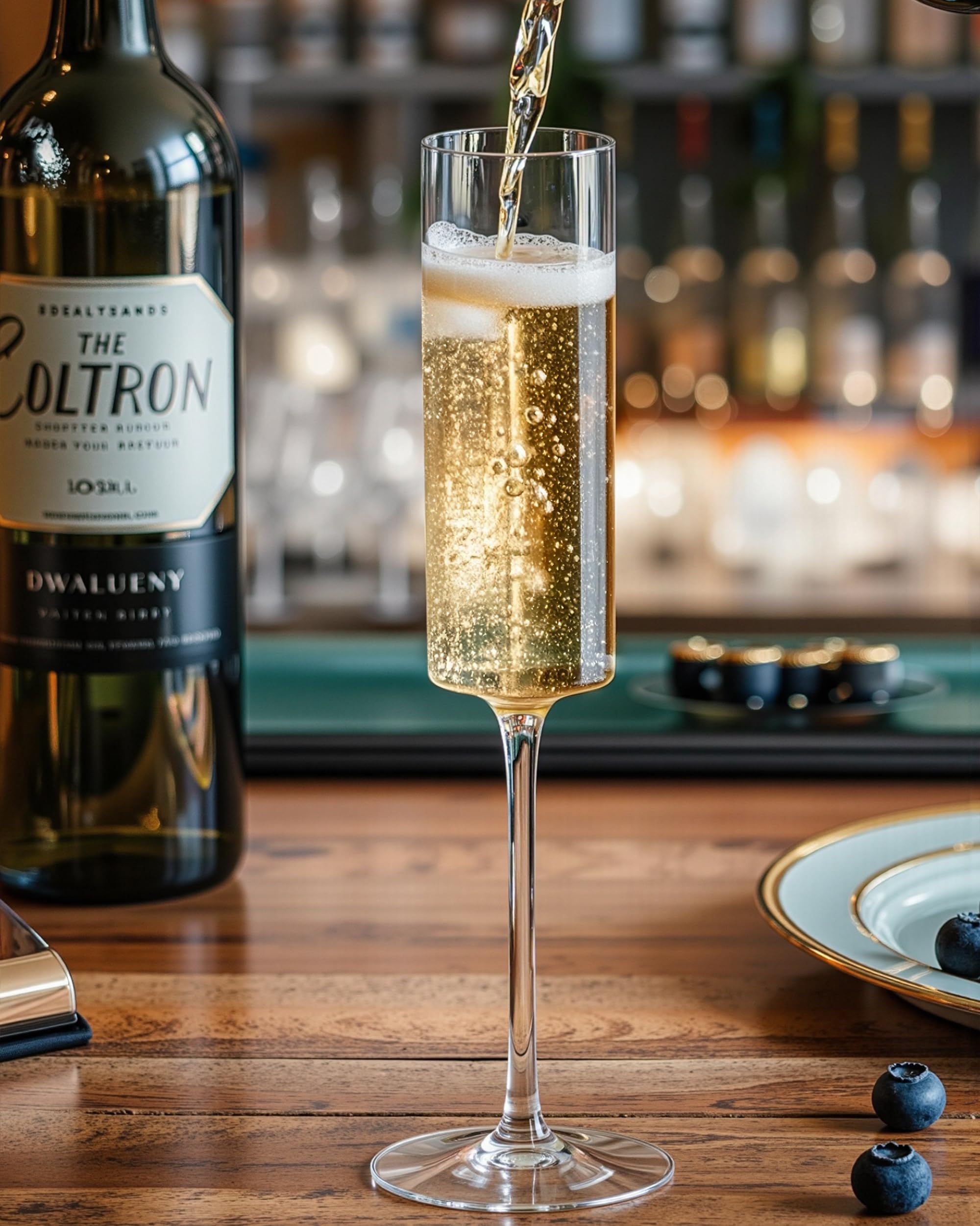Nervure disposable champagne glasses in clear square design, ideal for quick cleanup after parties.
