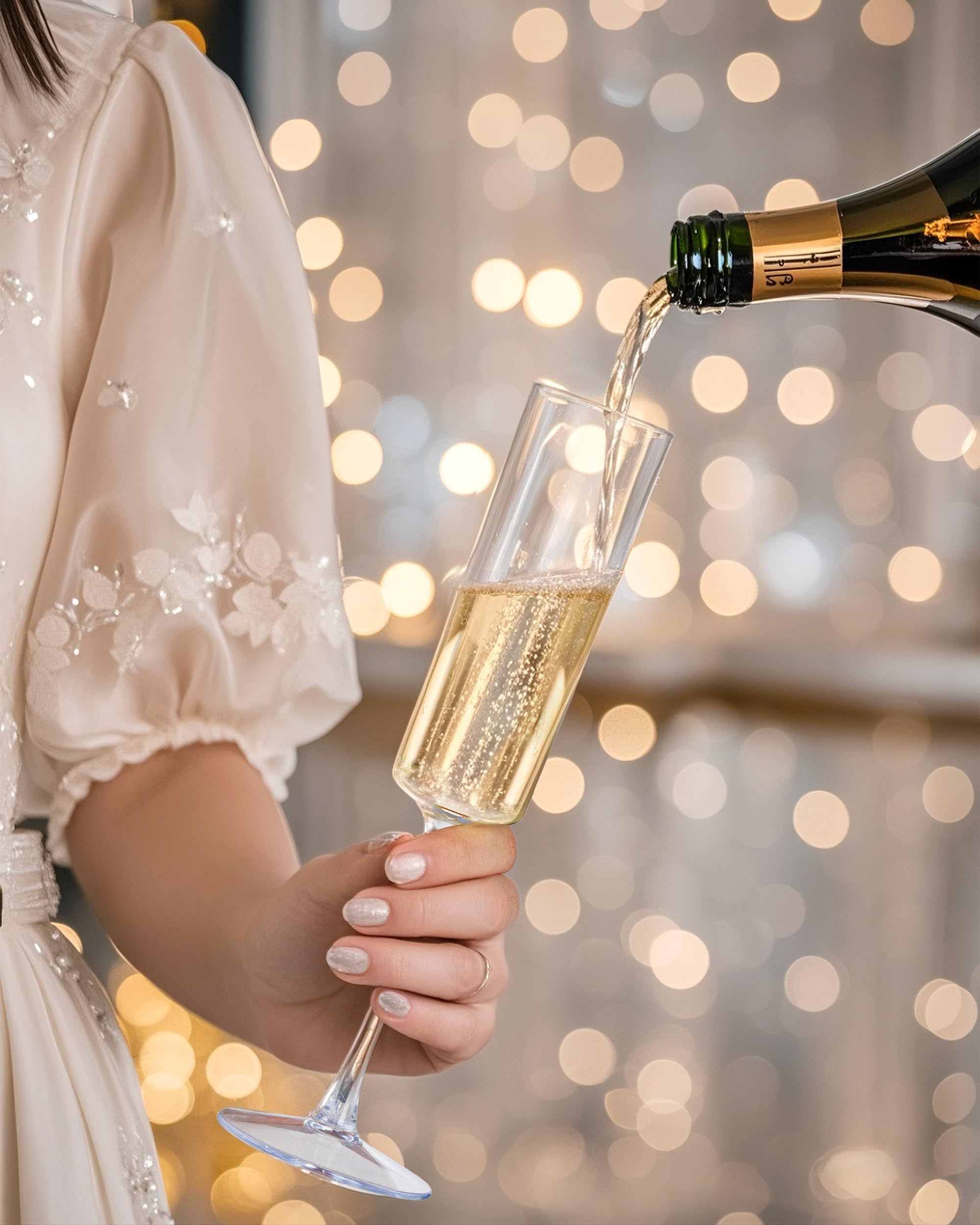 Nervure outdoor party square champagne flutes are perfect for picnics and patios.