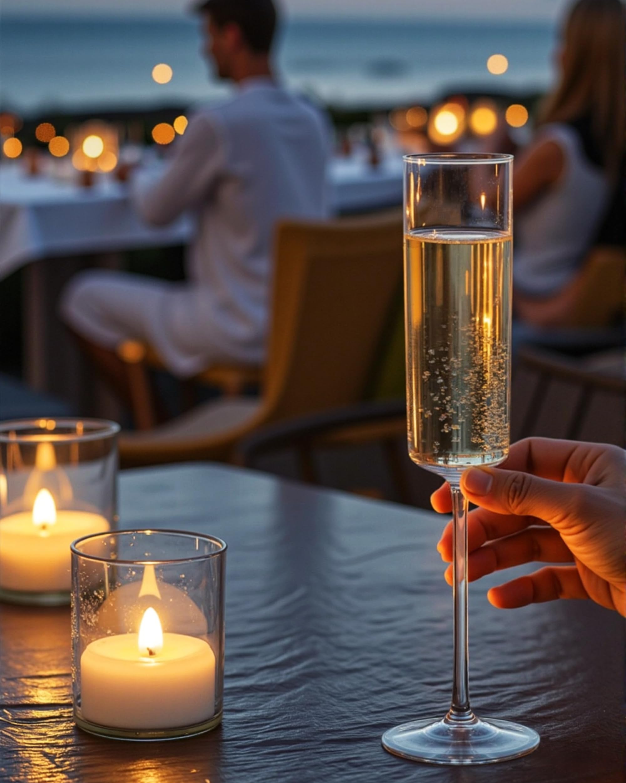 Nervure wedding disposable champagne flutes with clear look for formal decor.