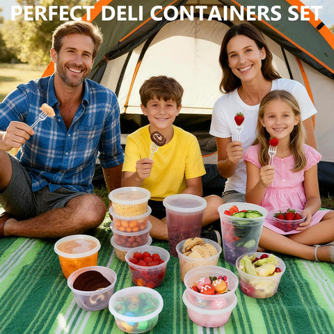 NESCCI 12oz deli container freezer-safe for freezing sauces and leftovers.