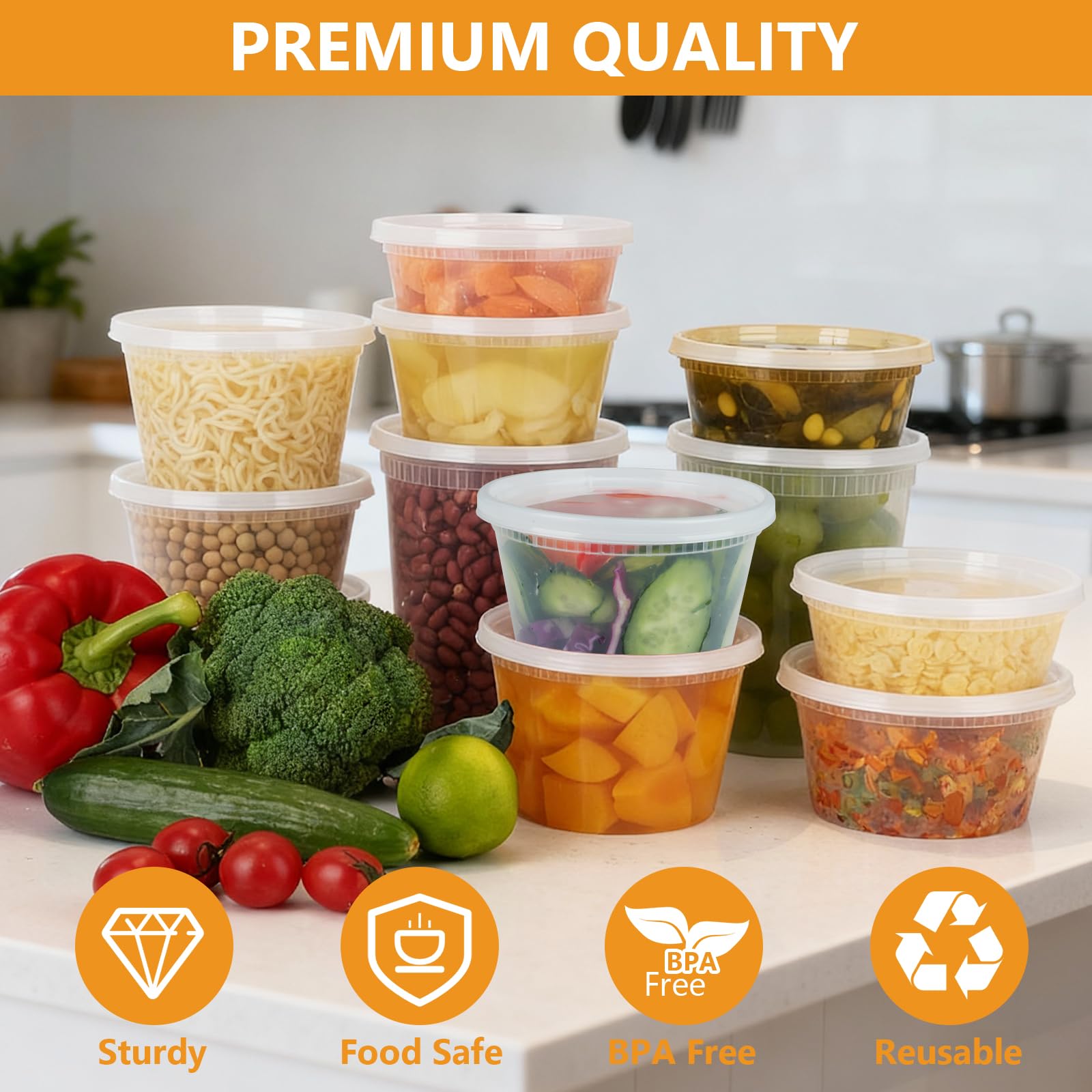 NESCCI 16oz deli container microwave-safe for quick reheats and flavor preservation.