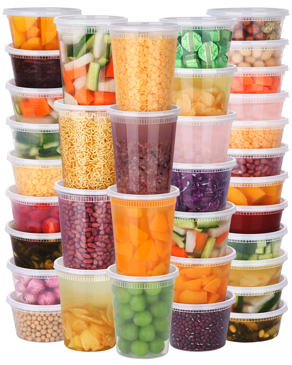 NESCCI 96-pack deli containers with lids for organized meal prep and portioning.