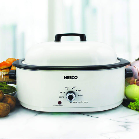 NESCO MWR18-14 roaster oven cool-touch-handles for safe handling