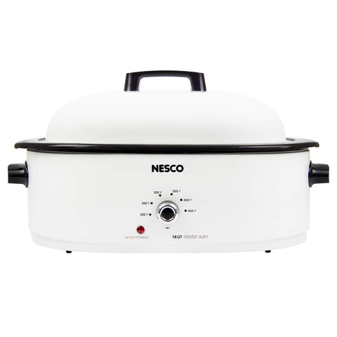 NESCO MWR18-14 roaster oven ready for turkey roasting with even heat