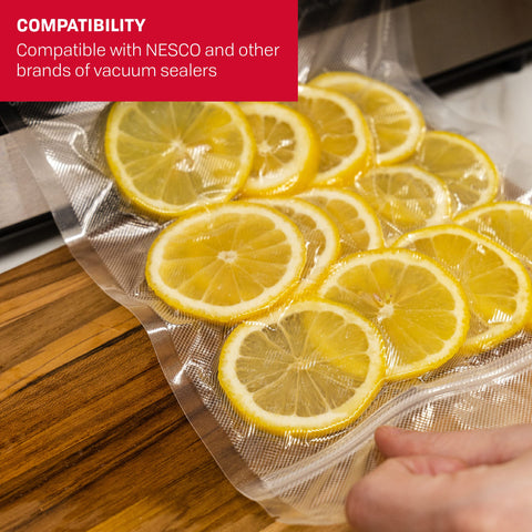 NESCO zipper bags showing liquid-safe design for moist foods