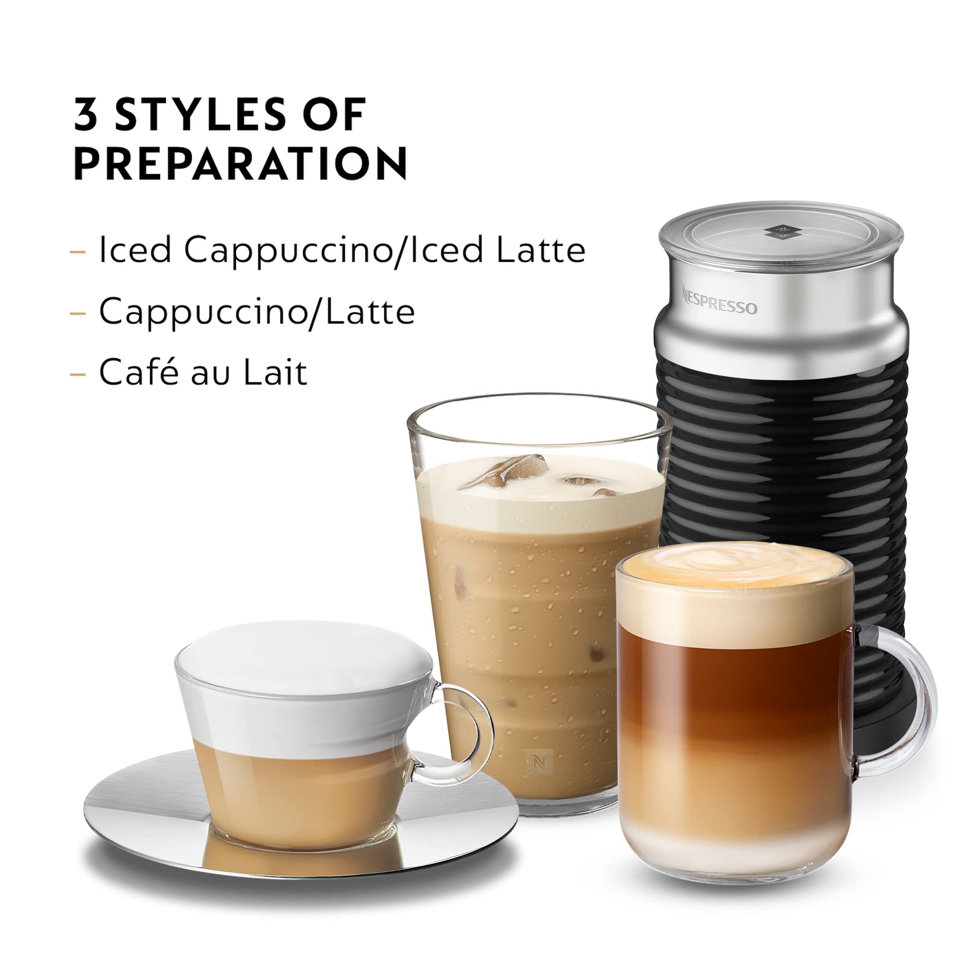 Nespresso Aeroccino 3 lid and stainless-steel body promise easy cleaning and durable everyday use.