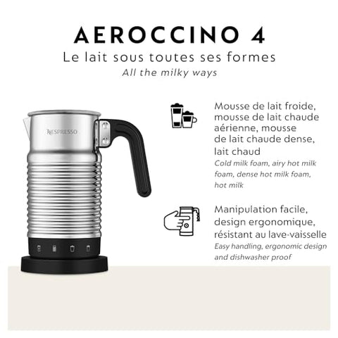 Nespresso Aeroccino 4 hot milk frothing for cappuccinos and lattes