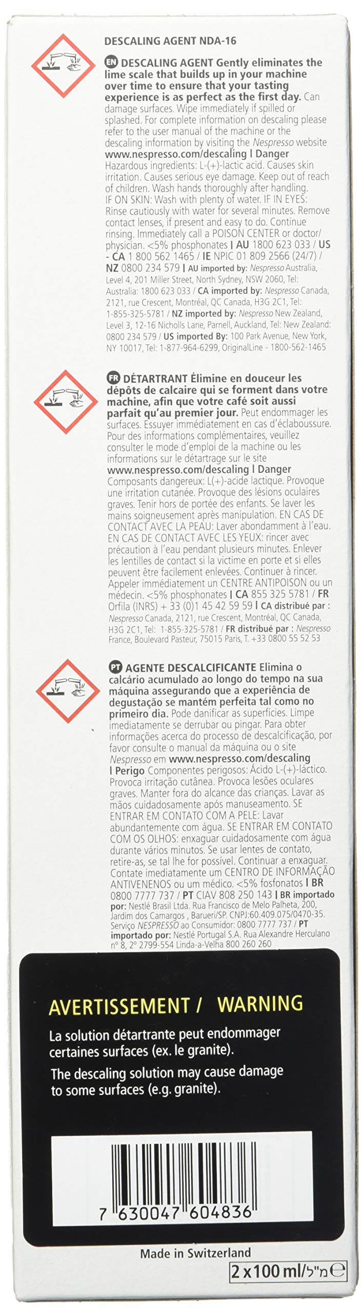 Nespresso descaling instruction booklet for easy maintenance guidance