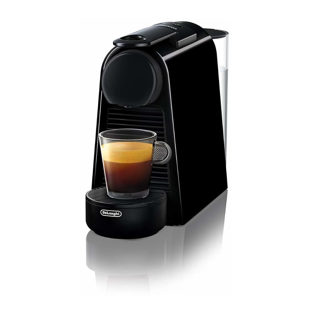 Nespresso Essenza Mini front view in black, ideal for compact kitchens.