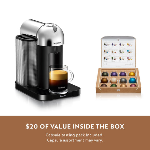 Nespresso Vertuo adjustable cup tray fits different cup sizes.