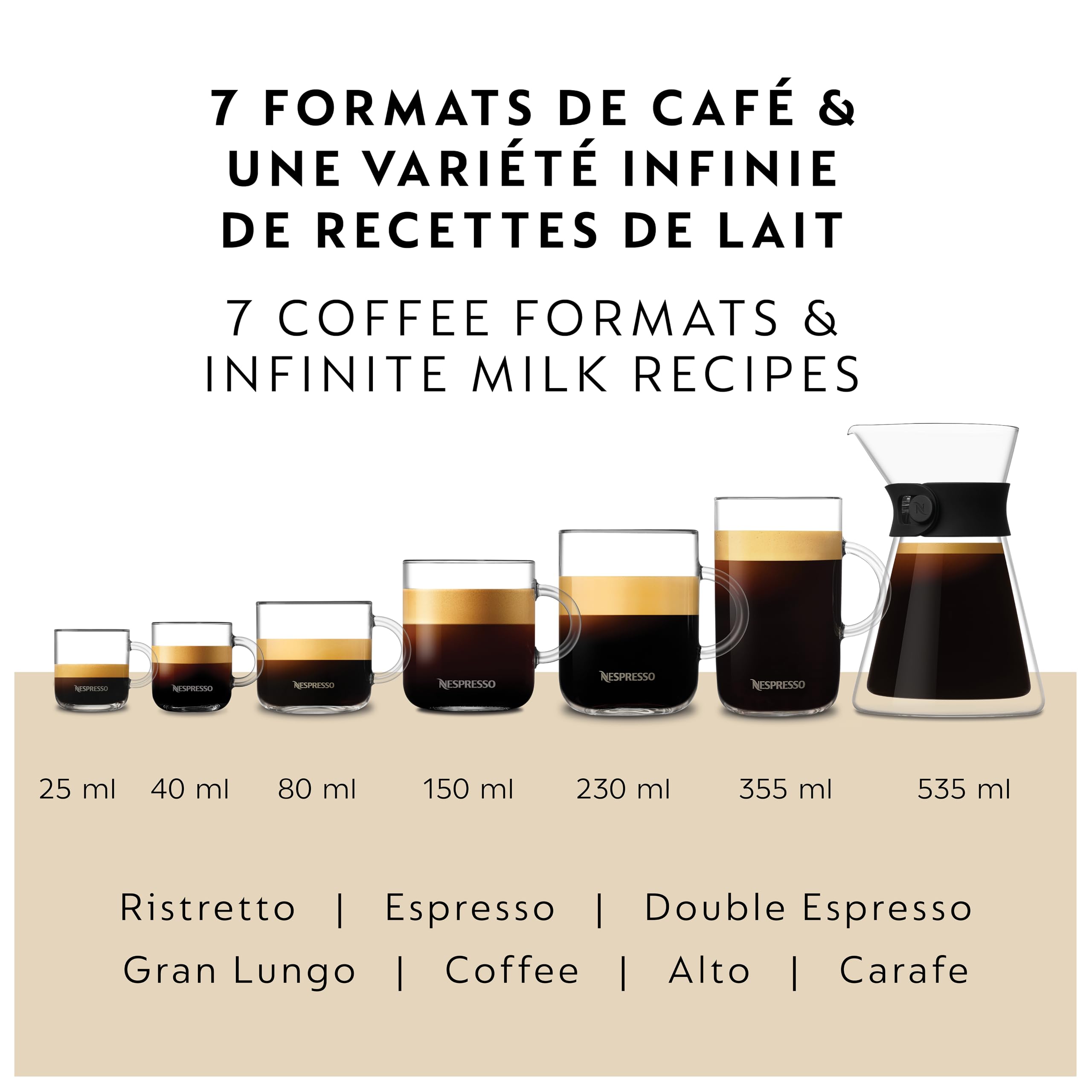 Nespresso Vertuo Creatista adjustable-drip-tray adapts to tall mugs.