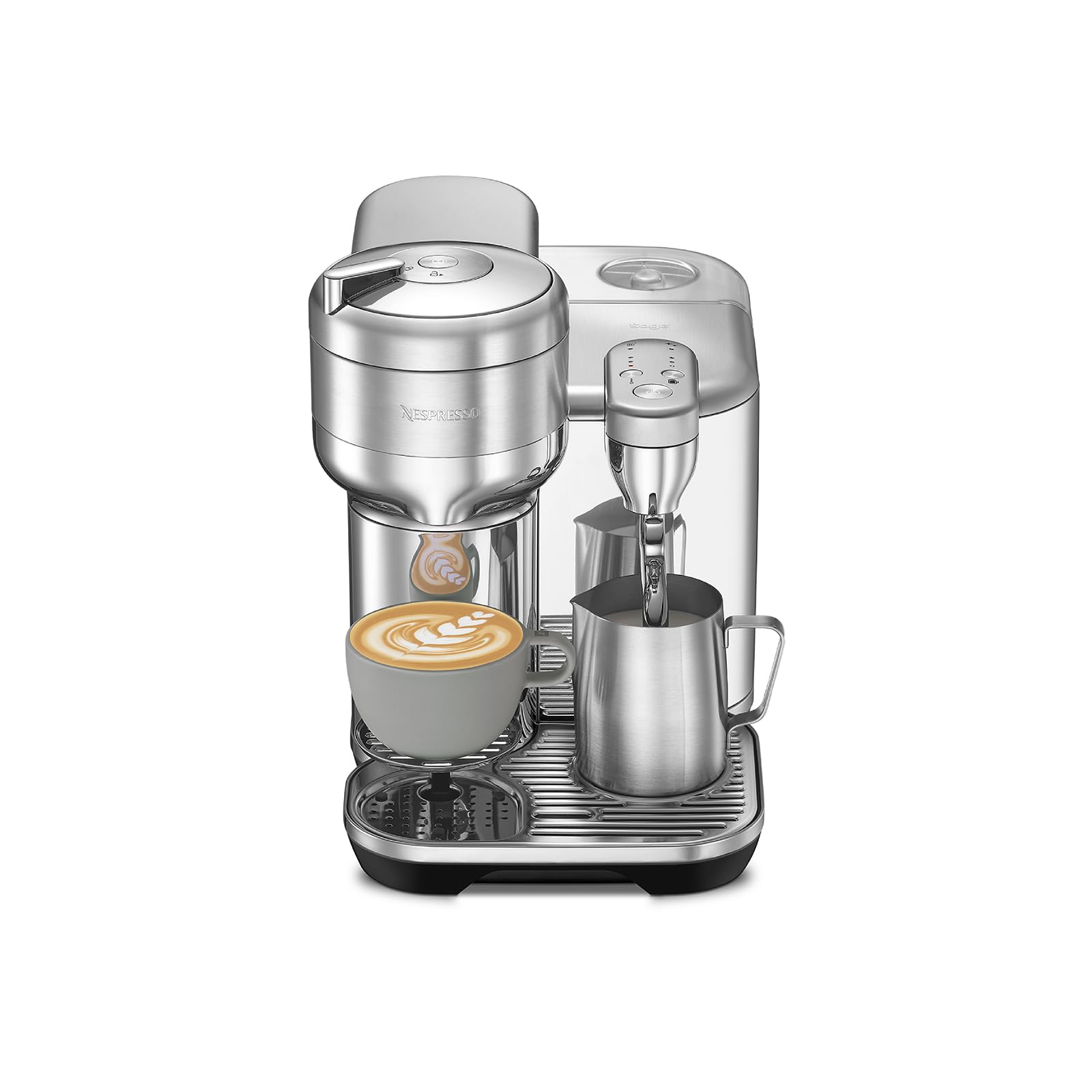 Nespresso Vertuo Creatista machine-brushed-steel demonstrates sleek home barista design with versatile brewing.