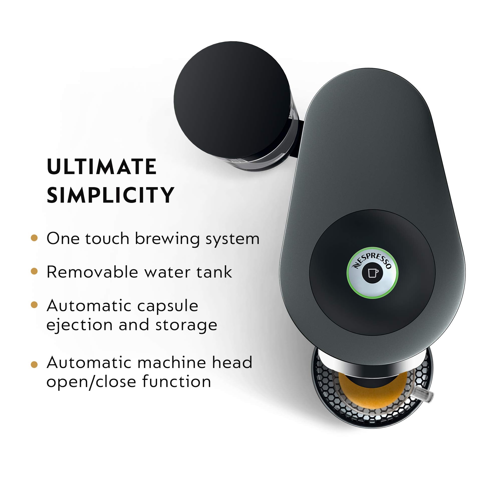 Nespresso Vertuo Plus Deluxe chrome details highlight modern design.