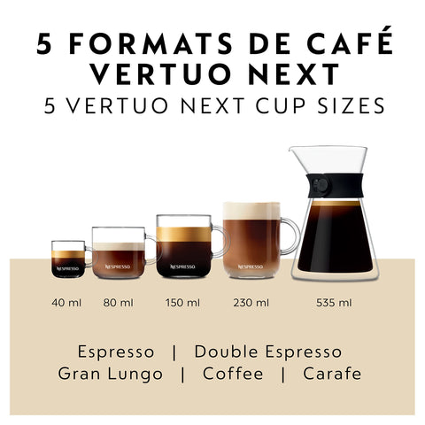 Nespresso Vertuo Next pours a crema rich cup, highlighting crema and aroma.