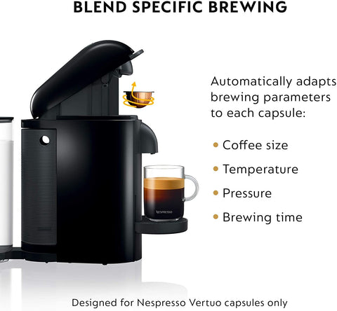 Nespresso VertuoPlus 4 cup sizes panel enables versatile brewing