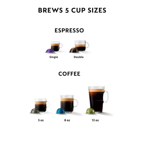 Nespresso Vertuo Pop+ Deluxe adjustable drip tray fits tall mugs.