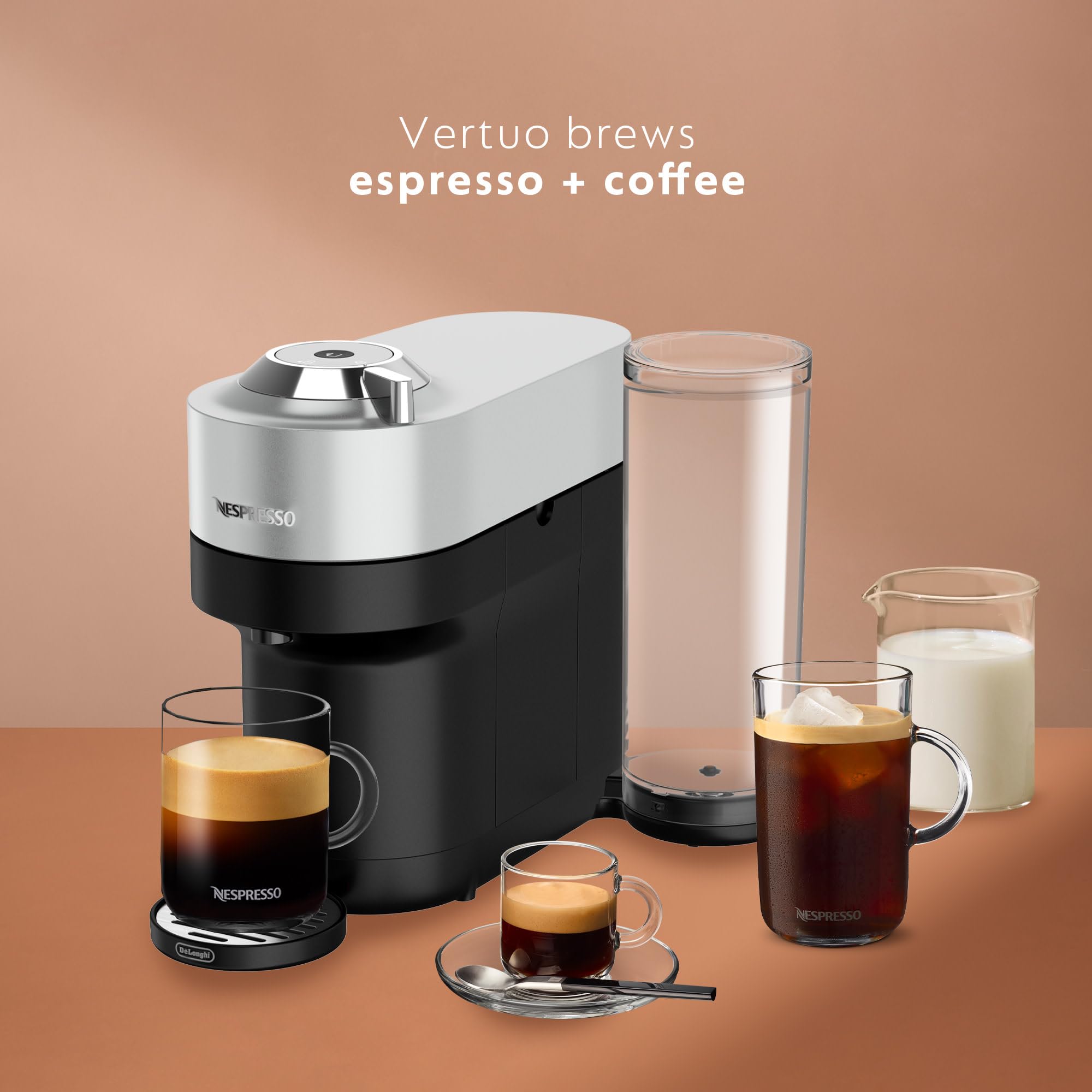 Nespresso Vertuo Pop+ Deluxe capsule compartment keeps capsules organized.