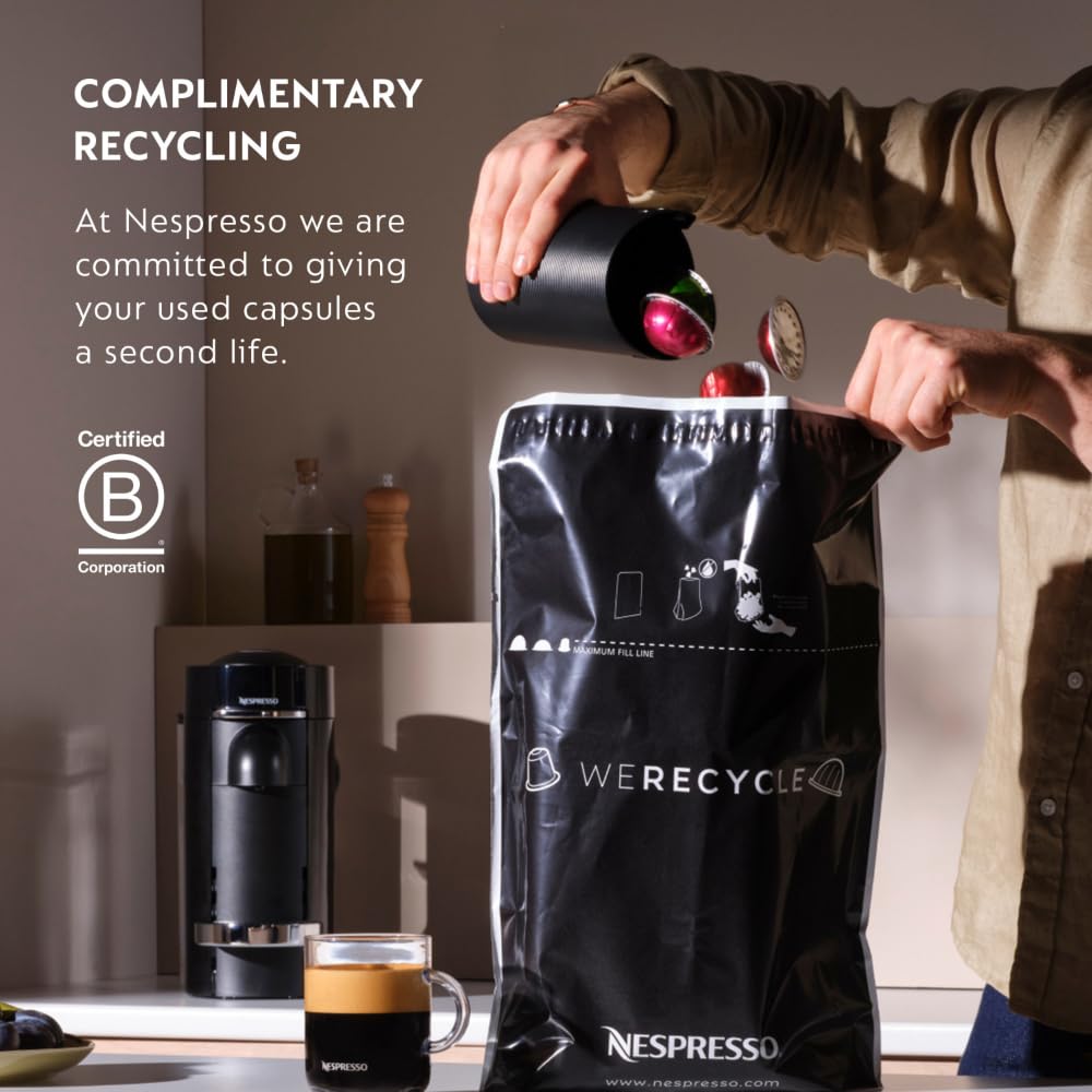 Nespresso Vertuo POP+ Liquorice Black recycled plastic keeps packaging eco-friendly