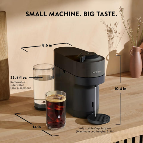 Nespresso Vertuo POP+ Liquorice Black smart connectivity keeps your machine updated