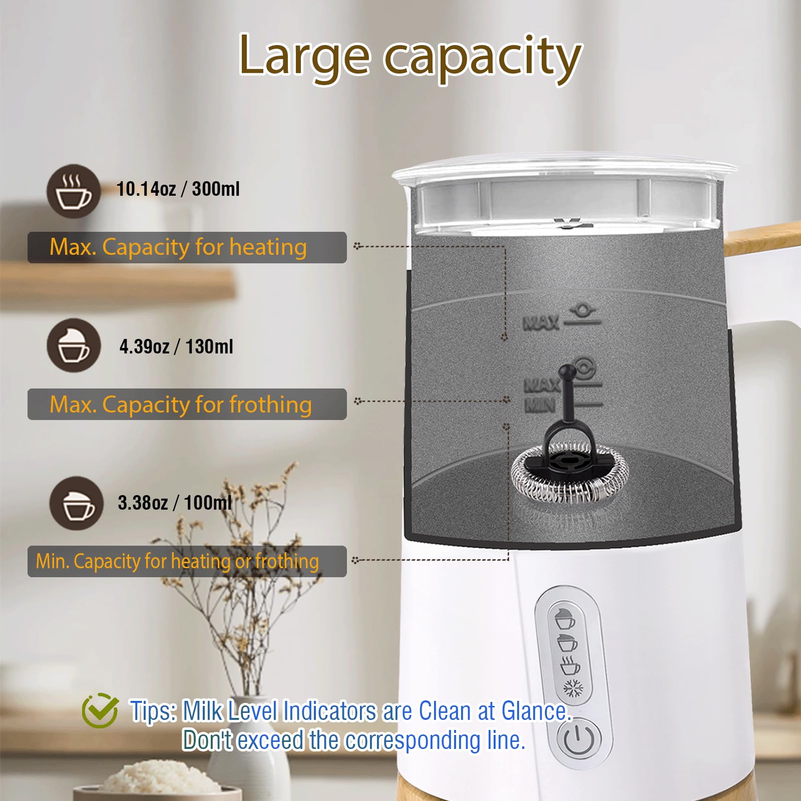 NESSGRAIM electric milk frother makes cold foam for iced drinks