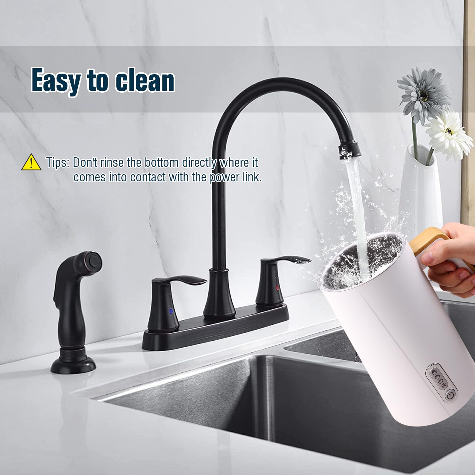 NESSGRAIM frother with wood handle design adds rustic charm