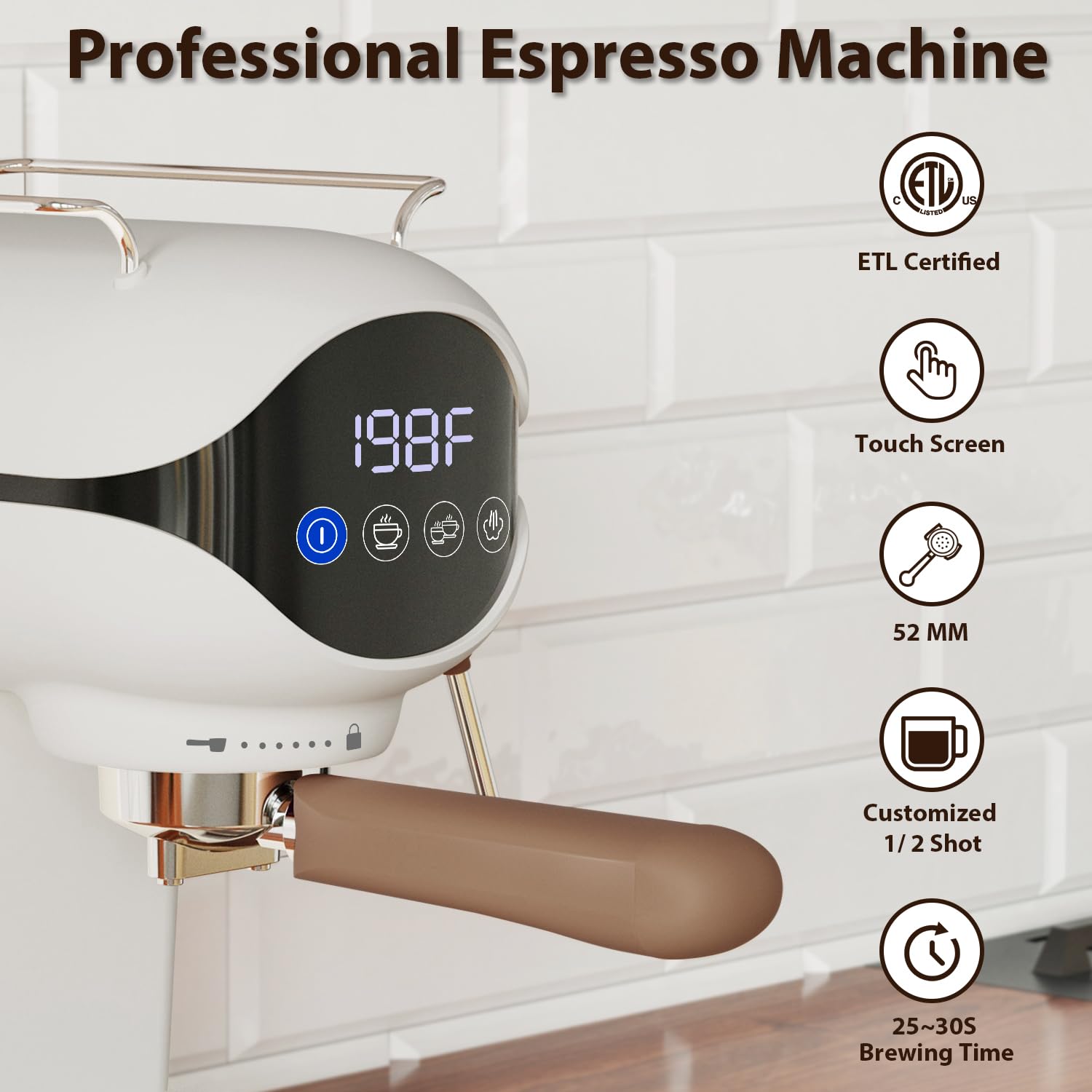 Nesskoko touch-screen panel enabling quick, precise brew settings