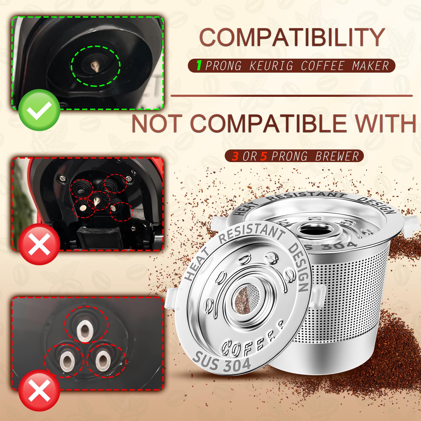 NESSUS stainless steel K Cup filter close-up highlighting filtration