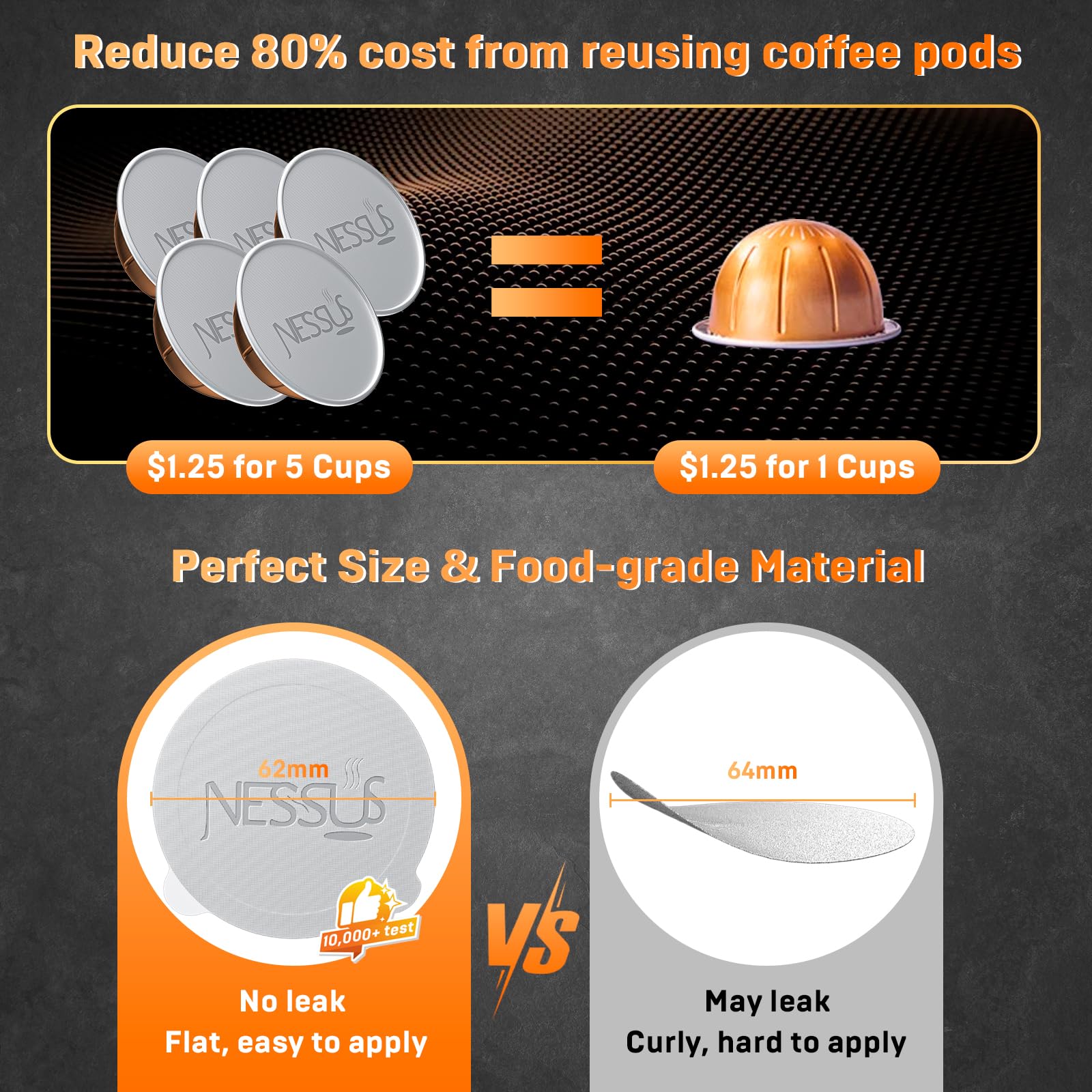 NESSUS refillable pods holder showing stable placement during topping and pressing.