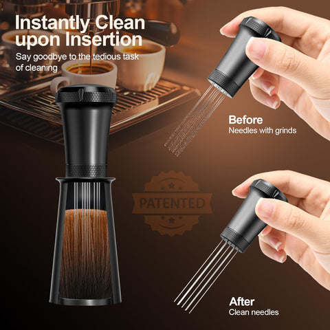 Ergonomic Nessus aluminum handle for comfortable espresso prep.