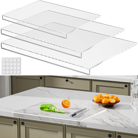 NestElegance acrylic cutting board set front view for precise, clear prep