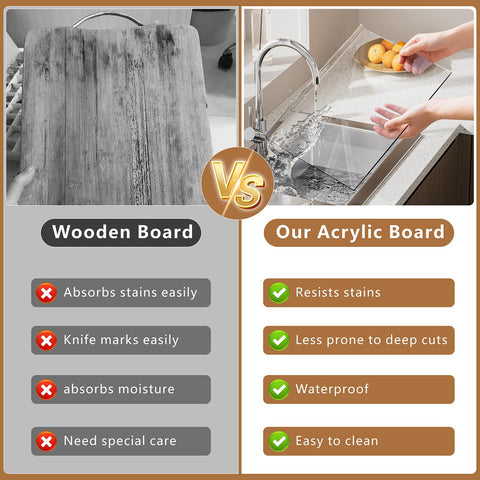 NestElegance cutting board features non-slip dots to prevent slipping during prep
