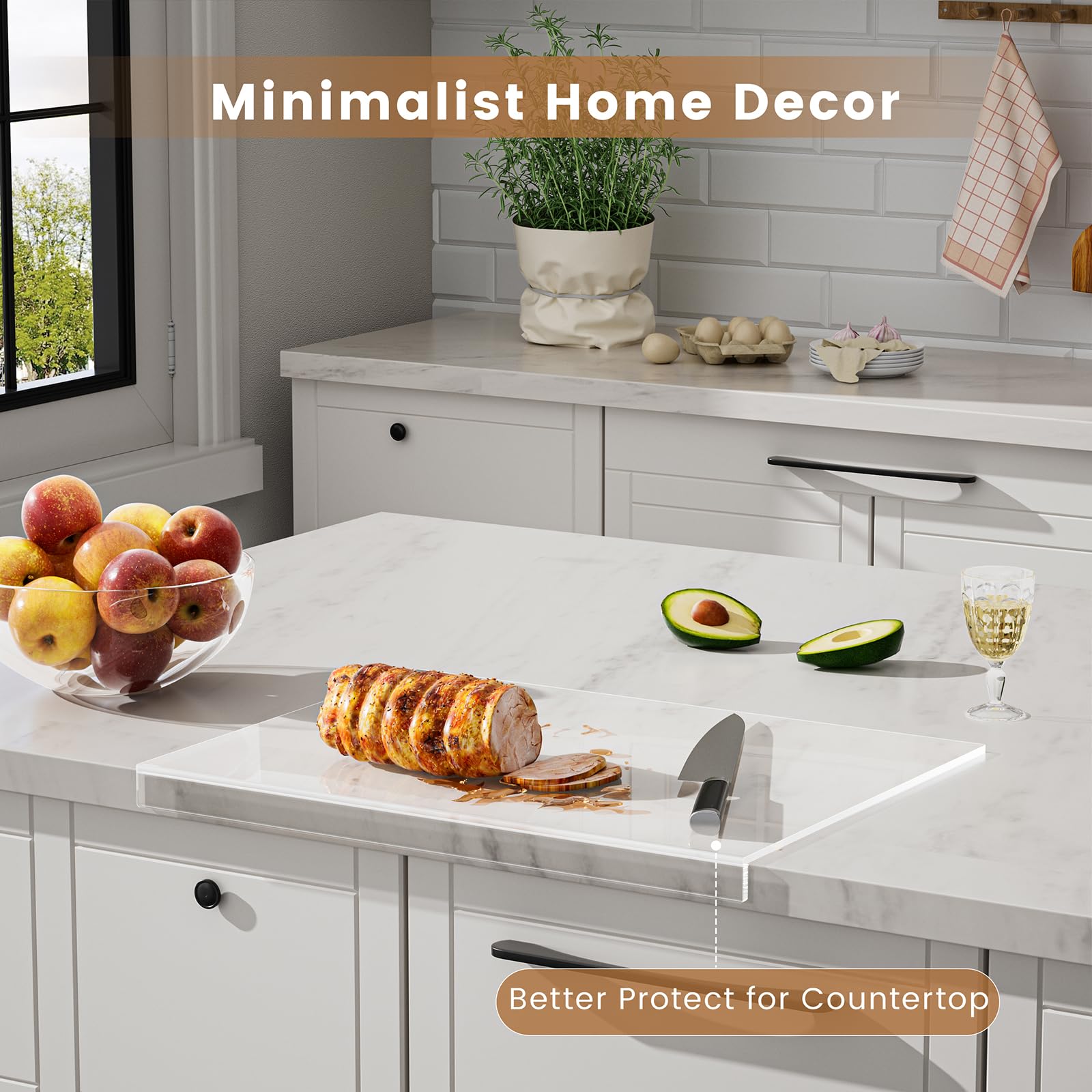 NestElegance transparent surface complements modern kitchen decor