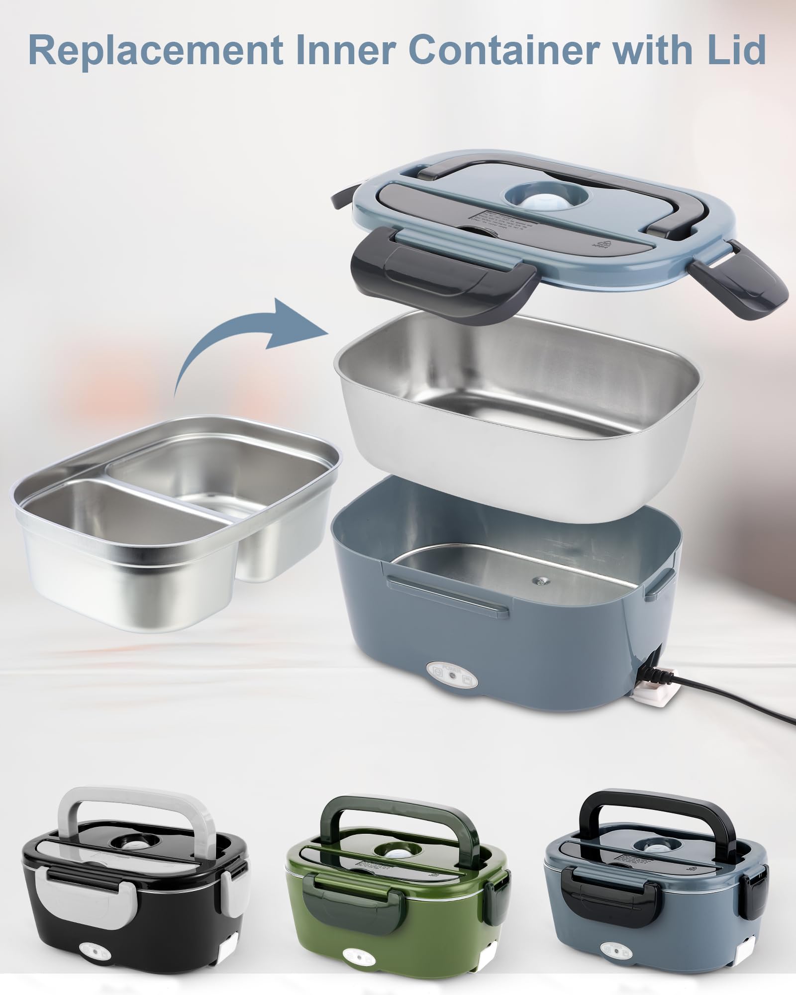 NestDin dual-compartment stainless steel container keeps meals organized during transit
