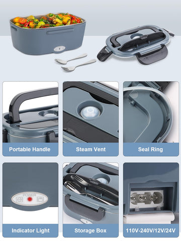 NestDin Electric Lunch Box dishwasher-safe stainless interior ensures easy cleaning.