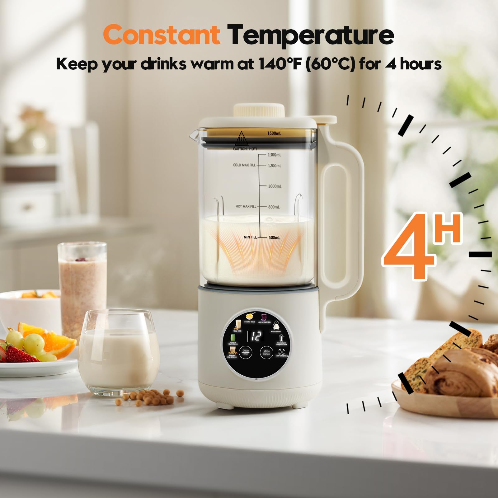 NestEase maintains warmth at 140°F for up to four hours.