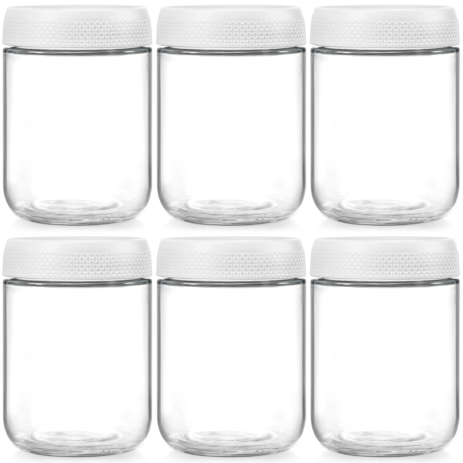 NETANY 16oz glass jars with airtight lids show clear, durable snack storage for on-the-go life.
