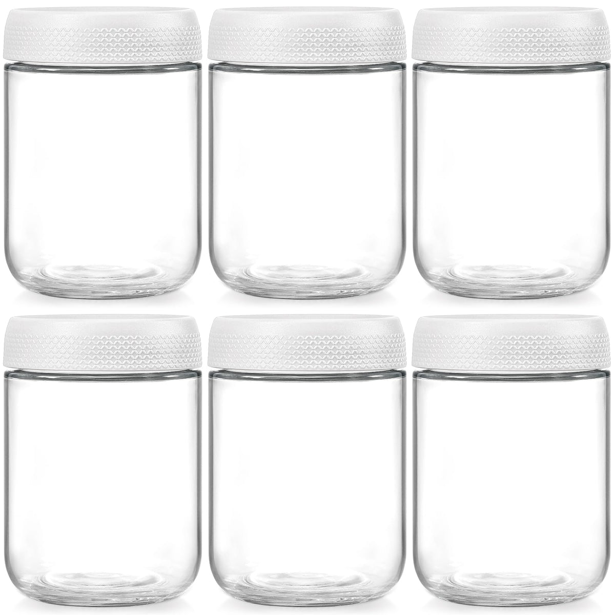 NETANY 16oz glass jars with airtight lids show clear, durable snack storage for on-the-go life.