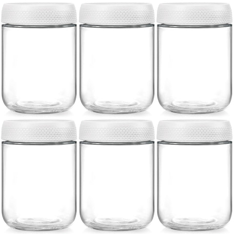 NETANY 16oz glass jars with airtight lids show clear, durable snack storage for on-the-go life.