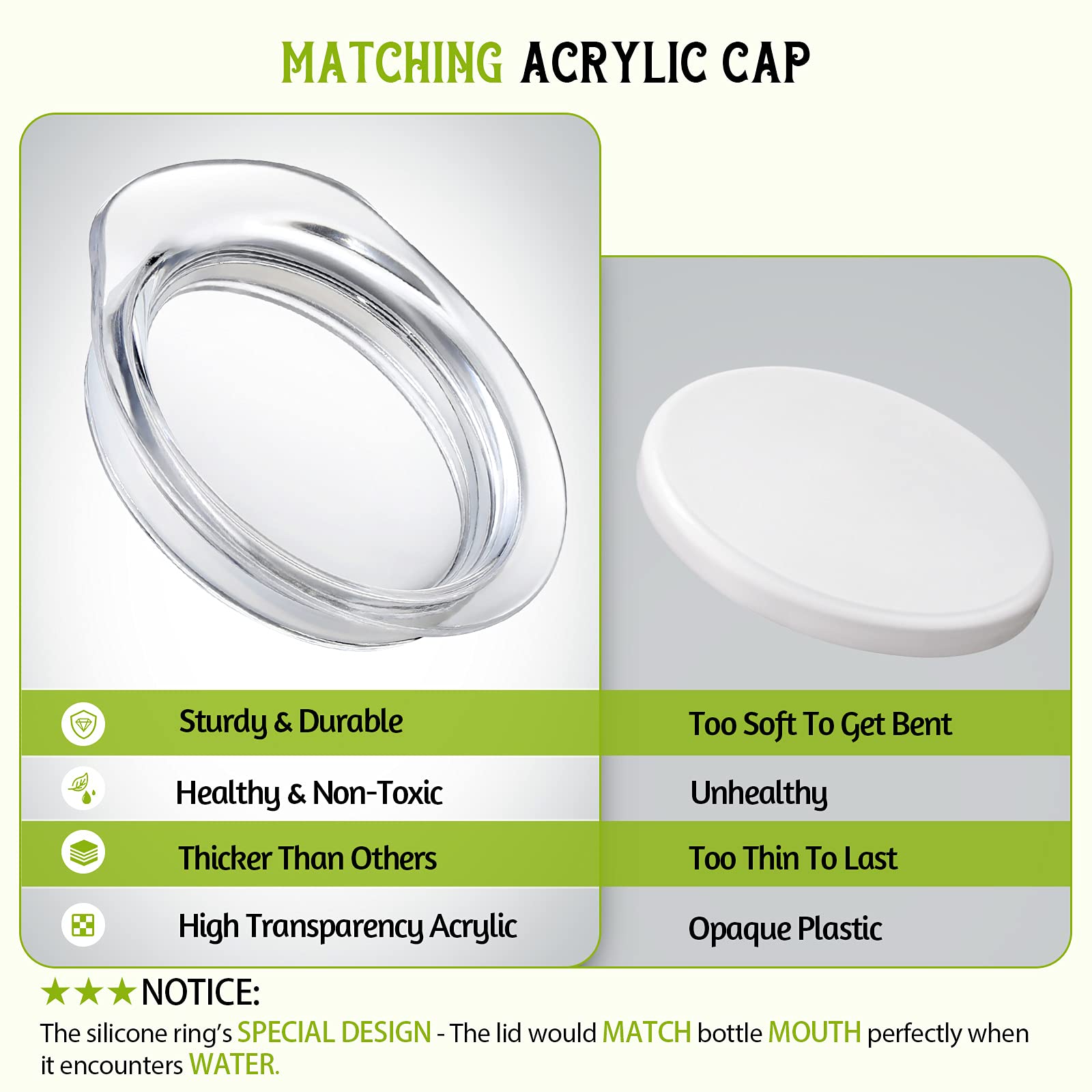 NETANY acrylic lids for carafes stay sturdy and BPA-free.