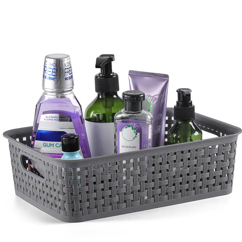 NETANY 12-pack basket with dimensions 10.6 by 7.2 by 3.2 inches for shelves and cabinets