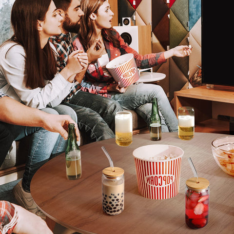 NETANY lead-free BPA-free glass cups, durable for hot and cold beverages.