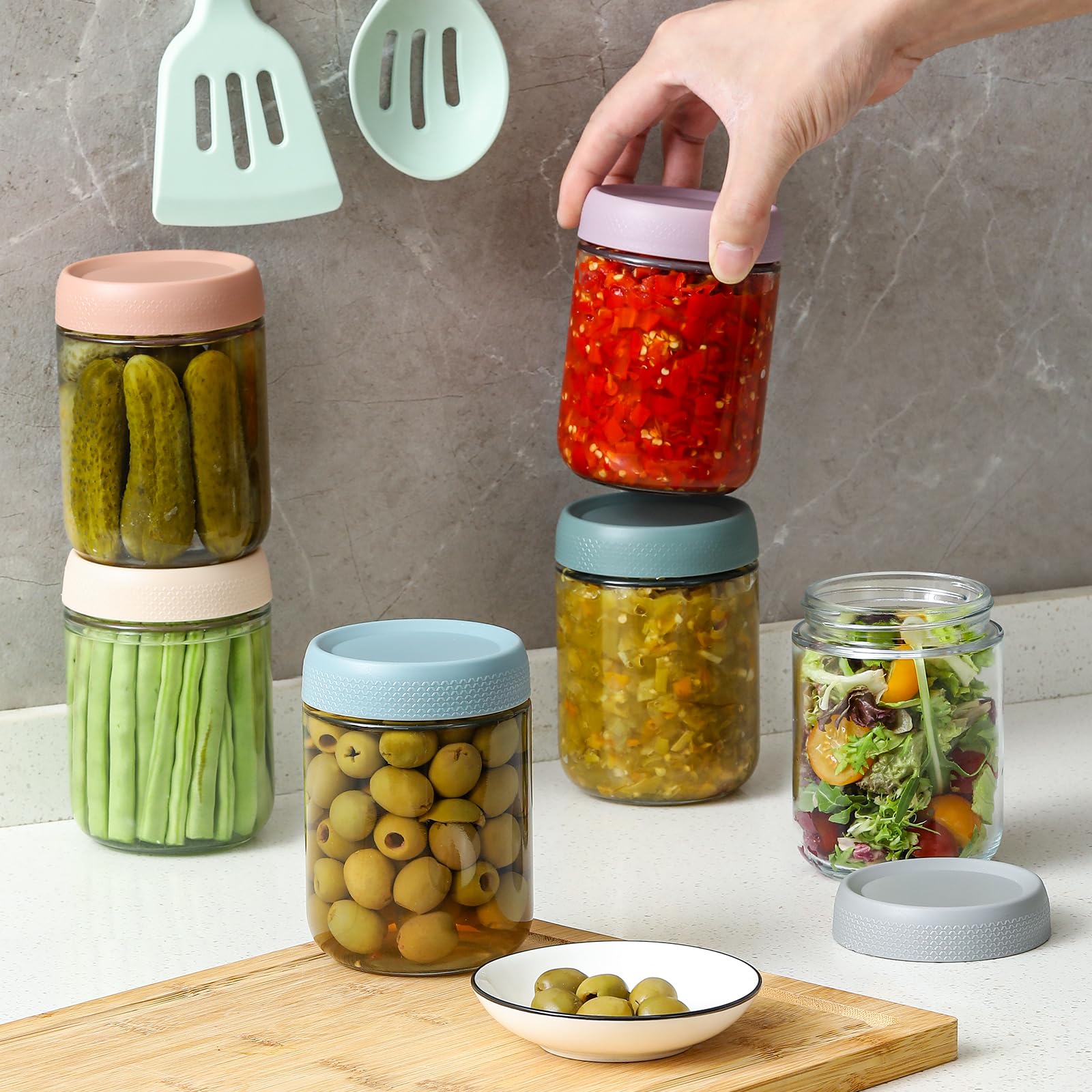 NETANY clear glass storage jar ideal for snacks, spices, and sugar.