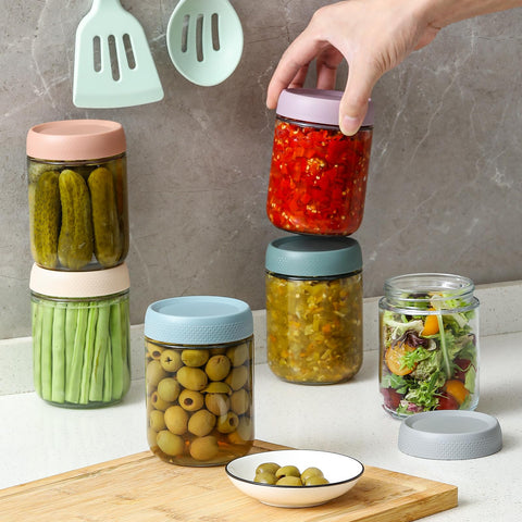 NETANY clear glass storage jar ideal for snacks, spices, and sugar.