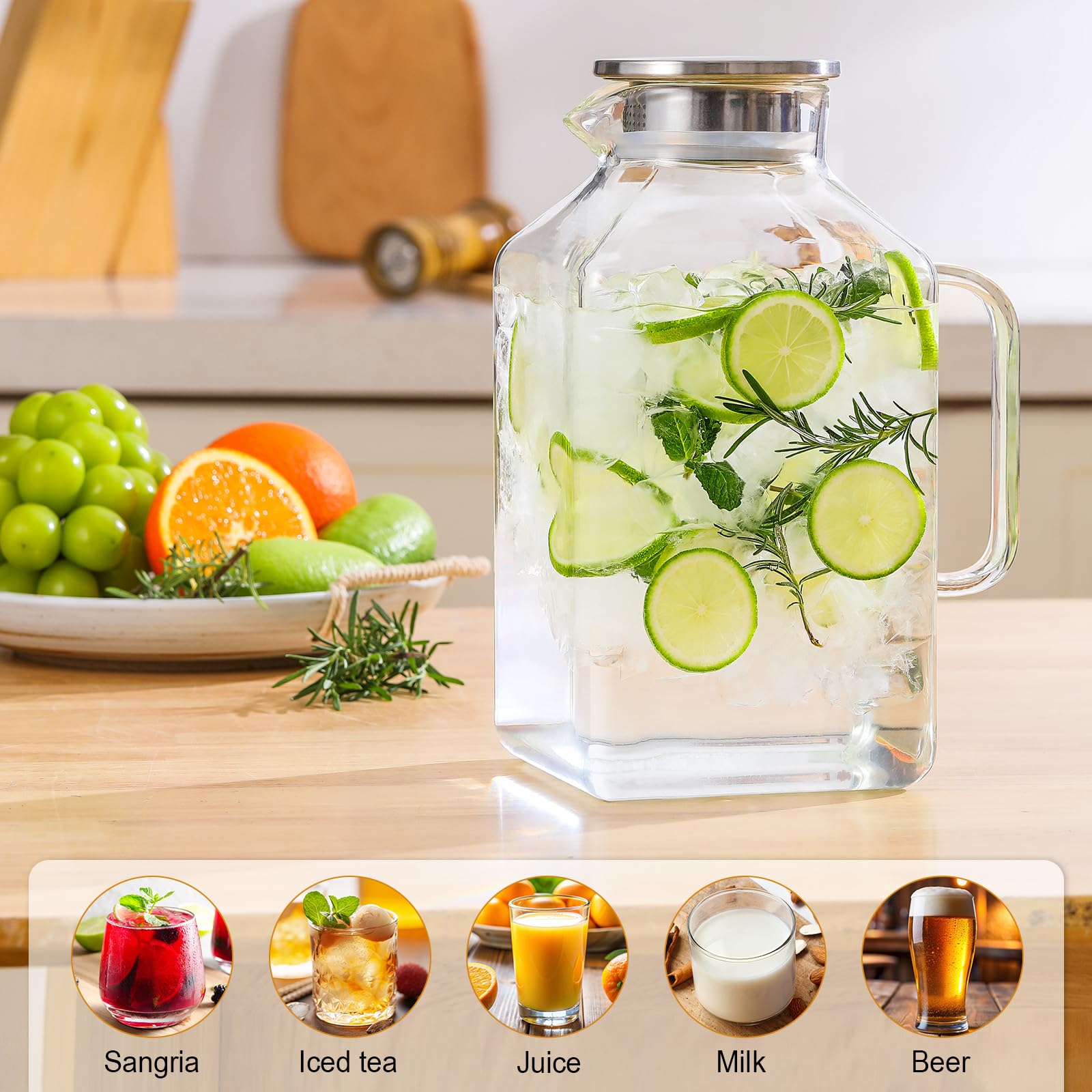 NETANY dishwasher-safe pitcher ideal for hot or cold beverages