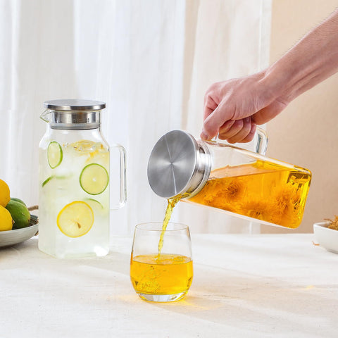Netany ergonomic handle square pitcher designed for comfortable grip.