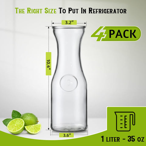 NETANY embossed glass carafe with tags, adds elegant organization for events.