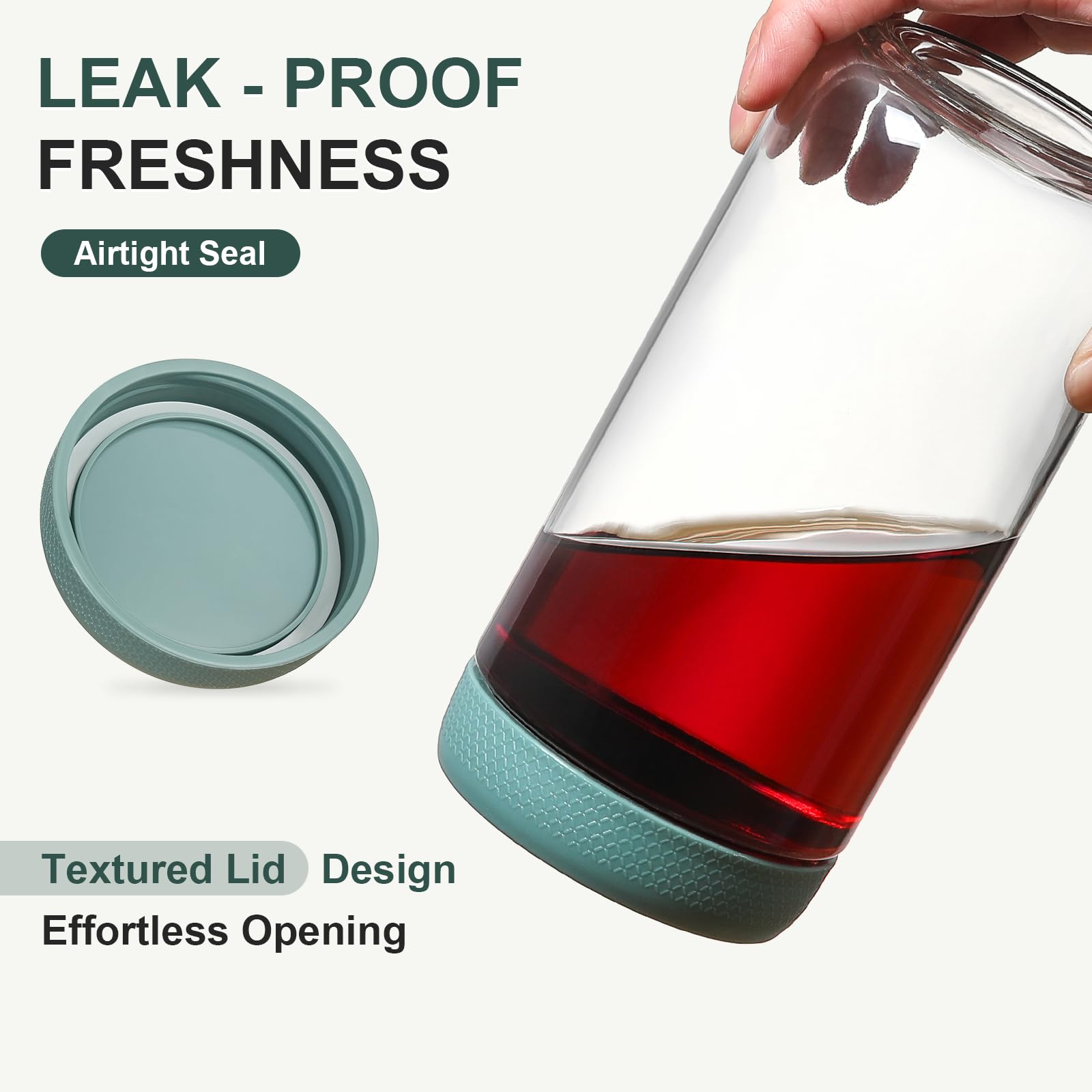 NETANY jar with airtight seal keeps liquids secure during transit.