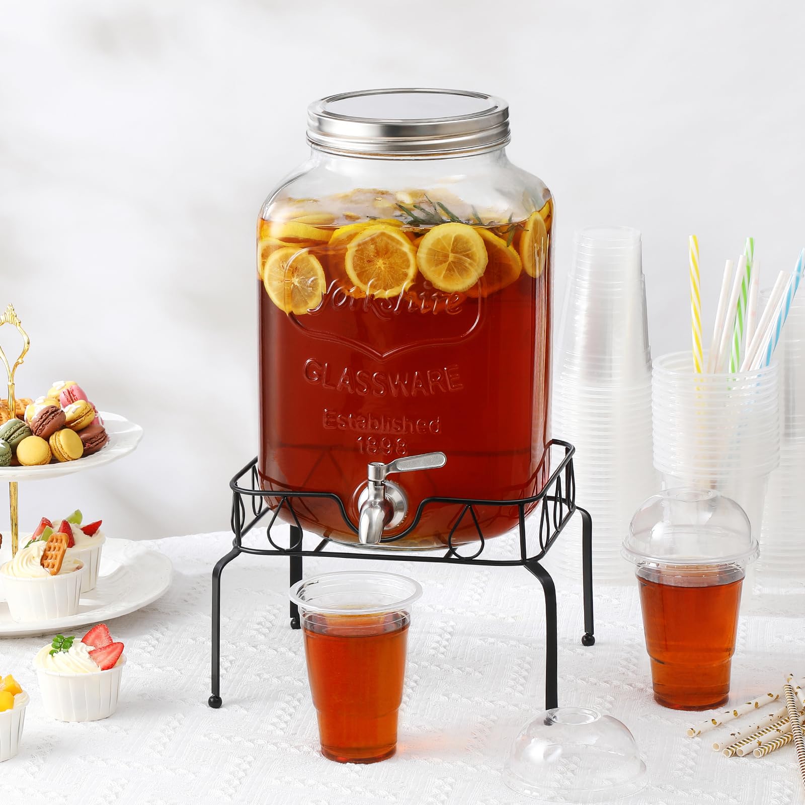 NETANY mason-jar style dispenser fits rustic weddings and festive gatherings.