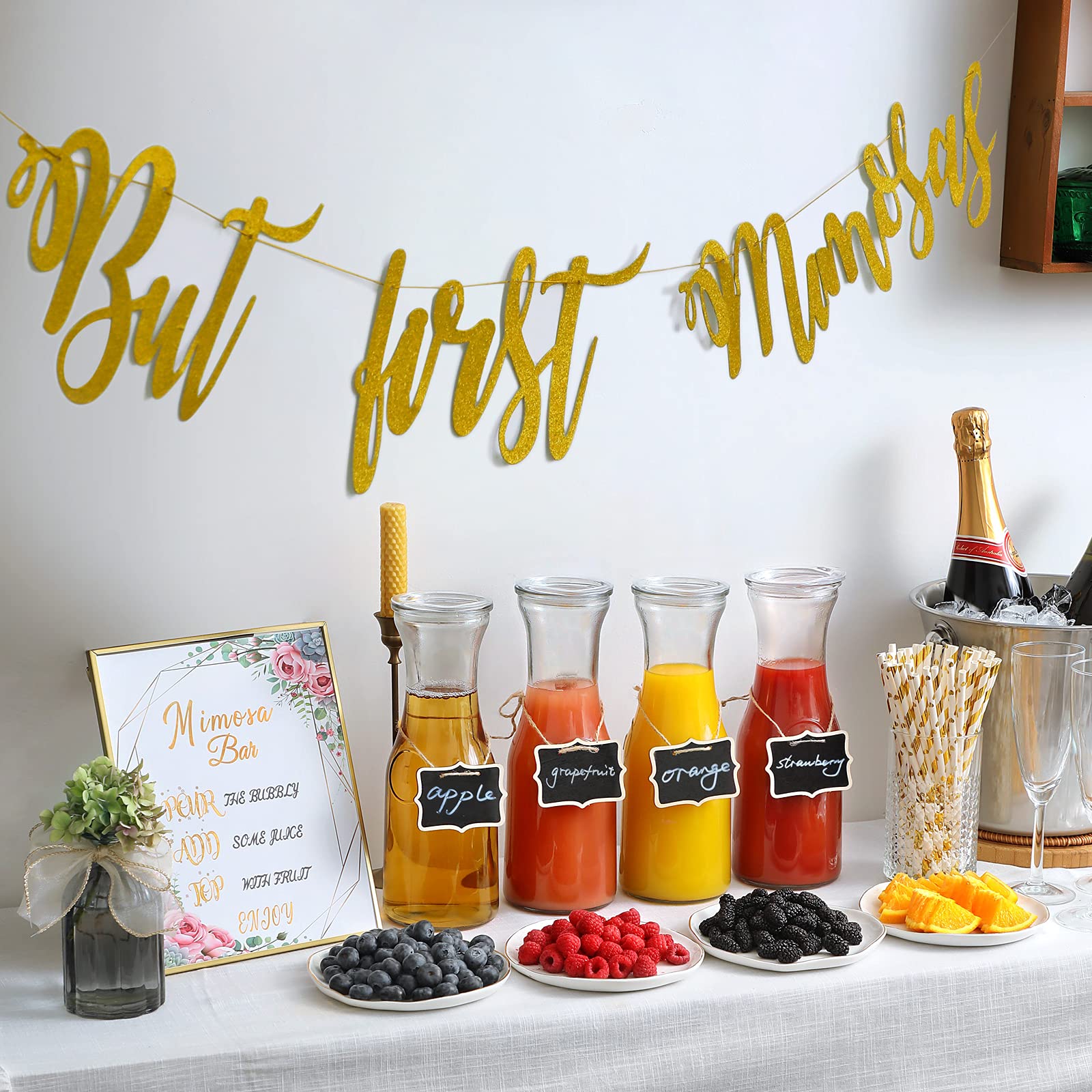 NETANY mimosa-bar setup carafe scene, perfect for brunch and celebrations.