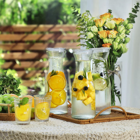 NETANY multi-use carafes ideal for water, juice, tea, or lemonade.